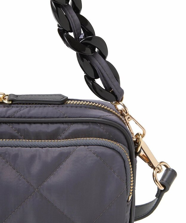 TOPKAPI 【TREASURE TOPKAPI】キルティング アクリルチェーン付 ショルダー バッグ チャコールグレー