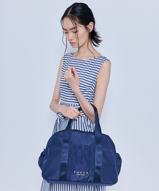TOCCA 【WEB＆一部店舗限定】【一部カラー撥水・A4サイズ対応】AMIRARE BOSTON L ボストンバッグ ネイビー系