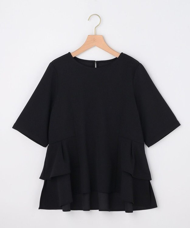 組曲 L 【先行予約・WEB限定】ジョーゼットジャージー ティアード ブラウス ブラック系