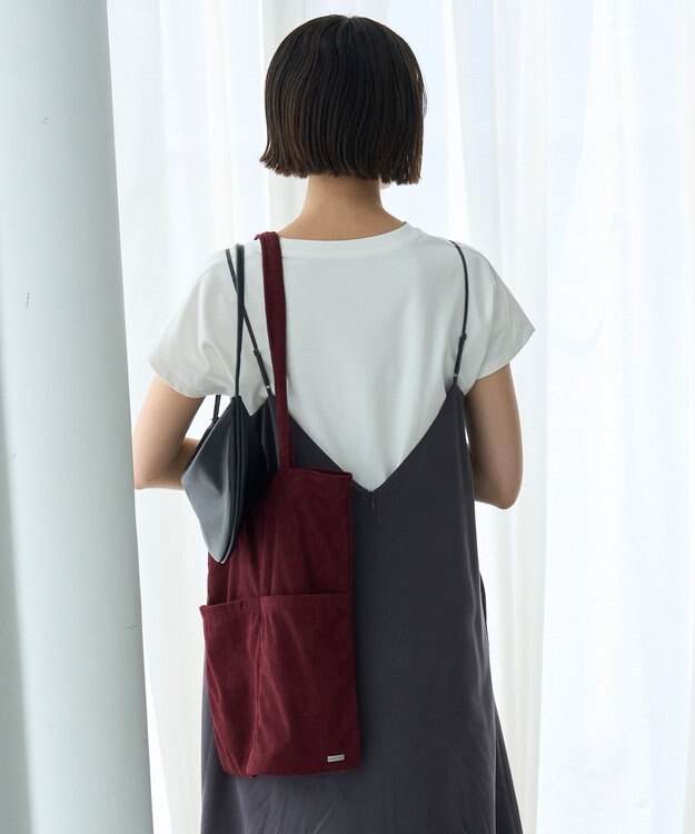UNFILO コーデュロイ トートバッグ ボルドー