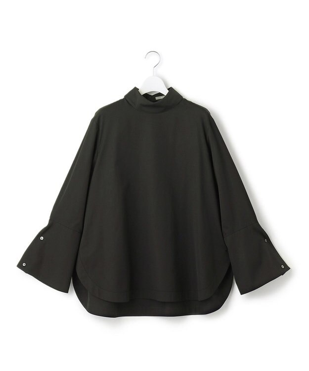 23区 【23区 lab.】ハイカウントコットン ロールアップカフス シャツ ブラック系