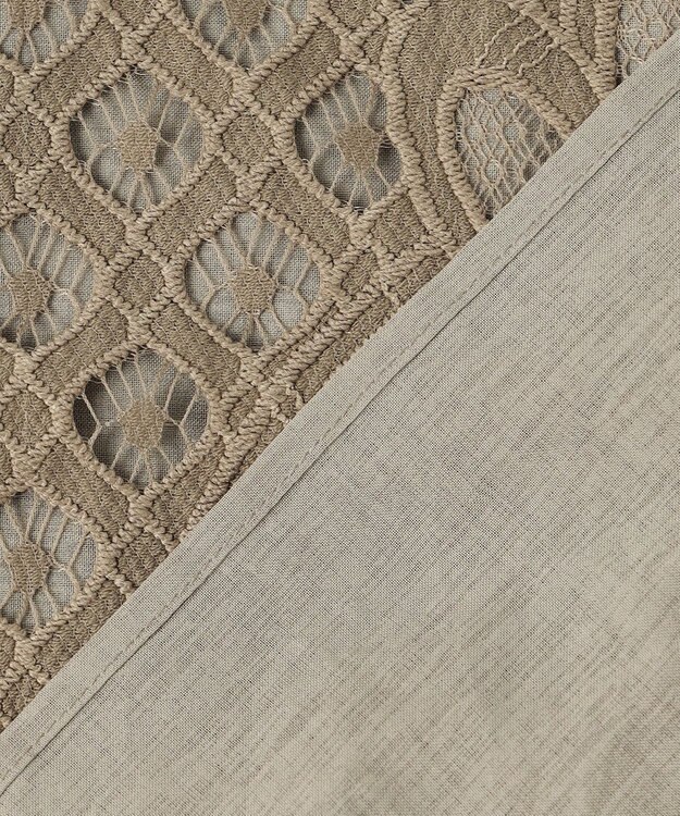 自由区 L パネルレース ブラウス カーキ