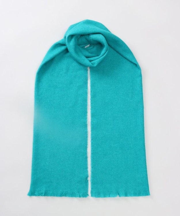 AURORA 【 LANVIN COLLECTION（ランバン コレクション） 】エアリーカシミヤ中厚無地ストール ターコイズ