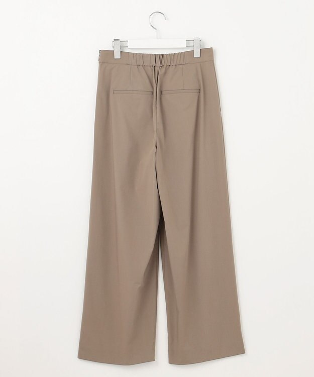 J.PRESS LADIES 【洗える】ストレッチタイプライター ラップディテール ワイド パンツ モカ系