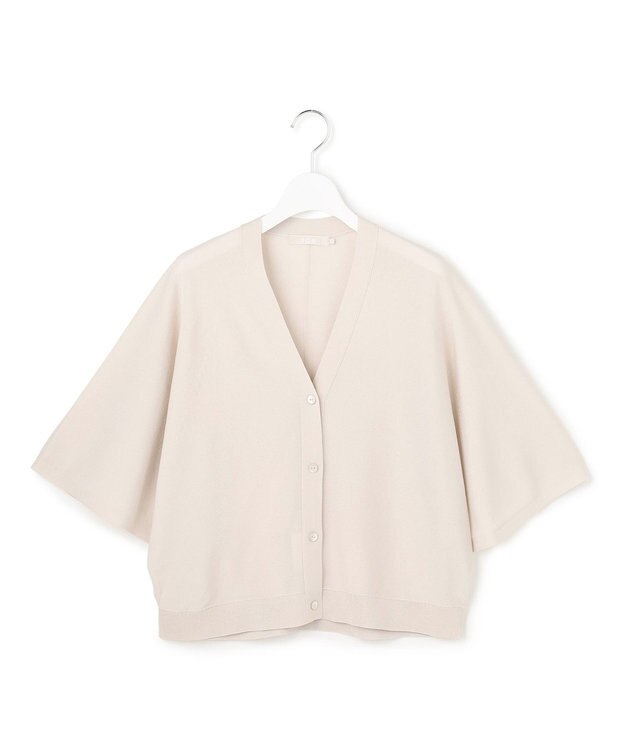 ICB L フライスリーブ Vネックカーディガン トープ