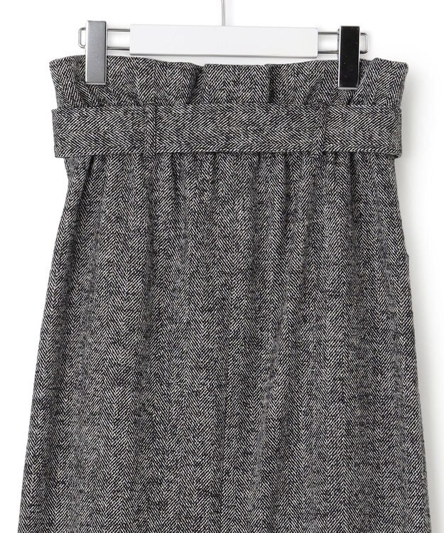 23区 ヘリンボーンループツイード Iライン スカート ブラック系