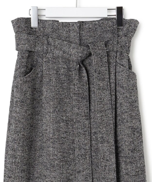 23区 S ヘリンボーンループツイード Iライン スカート ブラック系