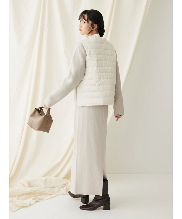 CRAFT STANDARD BOUTIQUE 中綿×ニット切替ジャケット Ivory