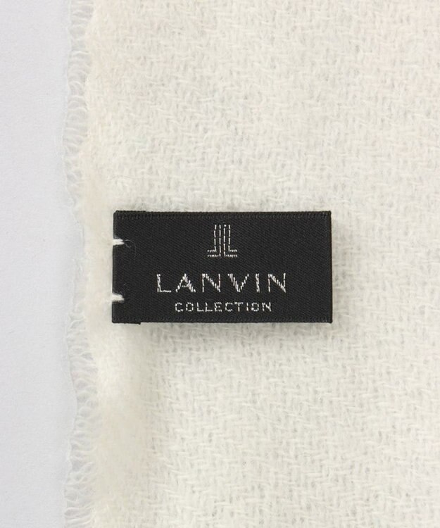 AURORA 【 LANVIN COLLECTION（ランバン コレクション） 】エアリーカシミヤ中厚無地ストール オフホワイト