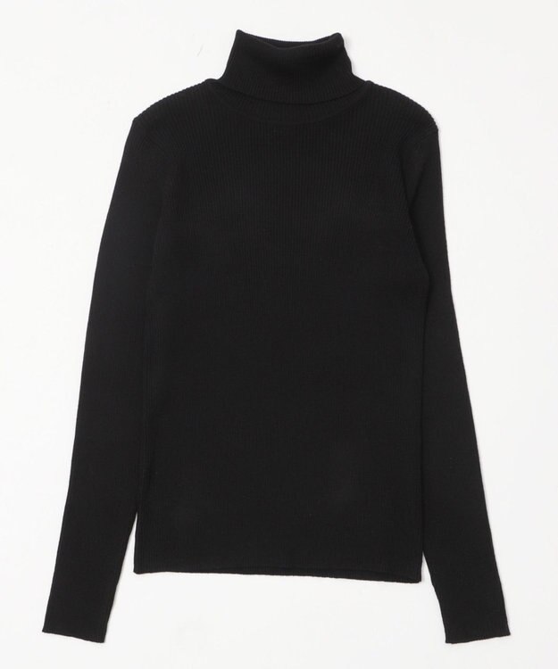 WEGO 【2025年秋冬新作】リブタートルニット ブラック