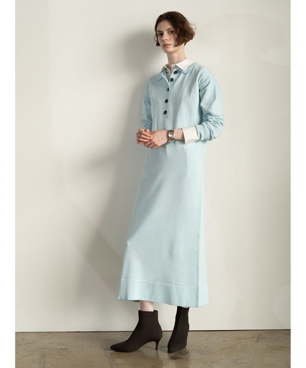 Te chichi ニットポロワンピース《2025Autumn catalog vol.2 item》 ブルー