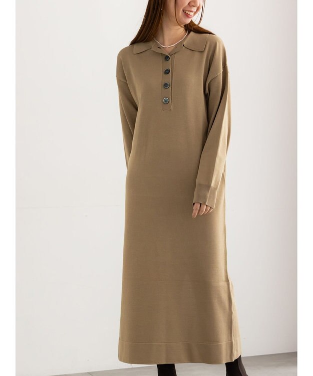 Te chichi ニットポロワンピース《2025Autumn catalog vol.2 item》 ベージュ
