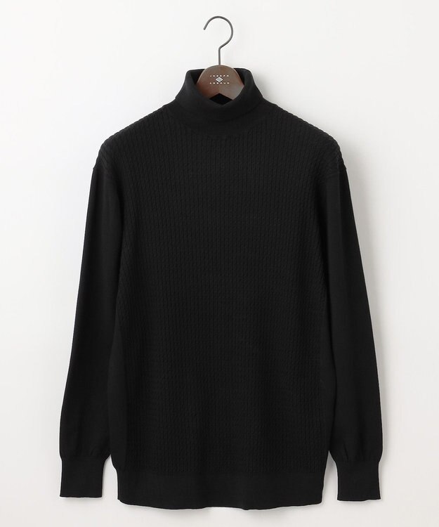 JOSEPH ABBOUD 【キングサイズ・洗える/チクチクしない/3シーズン対応】SNOWY タートルネック ニット ブラック系