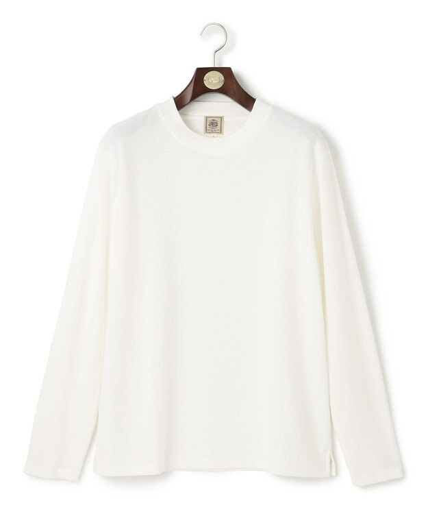 J.PRESS MEN ヴァーティカルケーブル ロングスリーブTシャツ ホワイト系