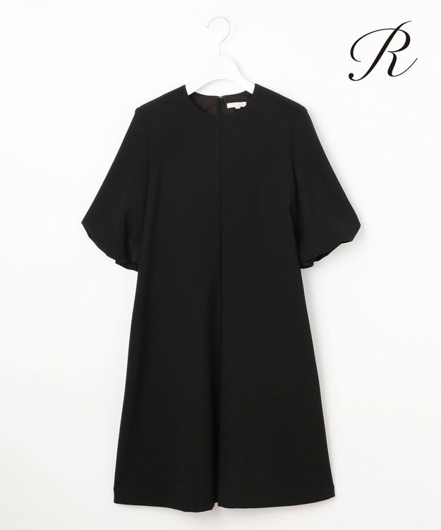 23区 S 【R(アール)】ダブルクロス 袖ボリューム ワンピース ブラック系
