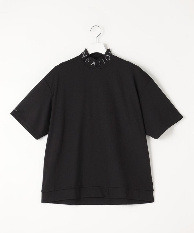 23区GOLF 【23Fondation/MEN】【UVケア】衿ロゴ モックネックシャツ ブラック系