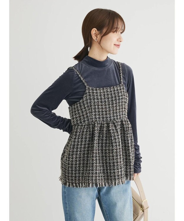 Green Parks ・ＳＵＧＡＲ　ＳＰＯＯＮ　シアーベロアハイネック Charcoal Gray