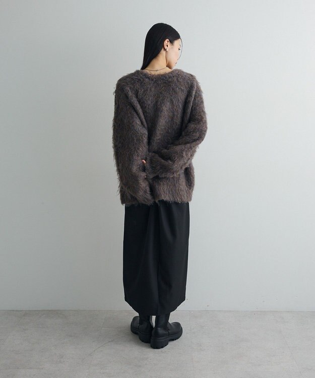 Green Parks 前後２ｗａｙキーネックシャギーニット Brown