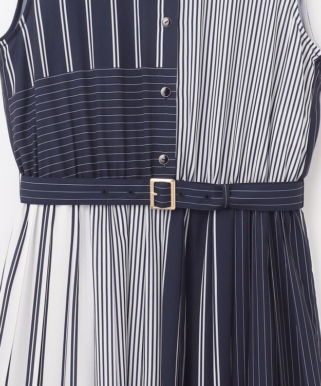 GRACE CONTINENTAL ストライププリントワンピース ネイビー
