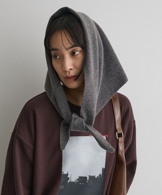 CRAFT STANDARD BOUTIQUE 12GGフルニードルニットスカーフ Gray