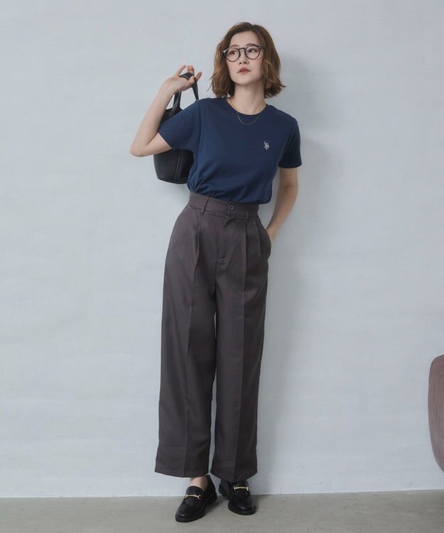 WEGO 【SMLサイズ展開】U.S. POLO ASSN.別注コンパクトTシャツ ネイビー