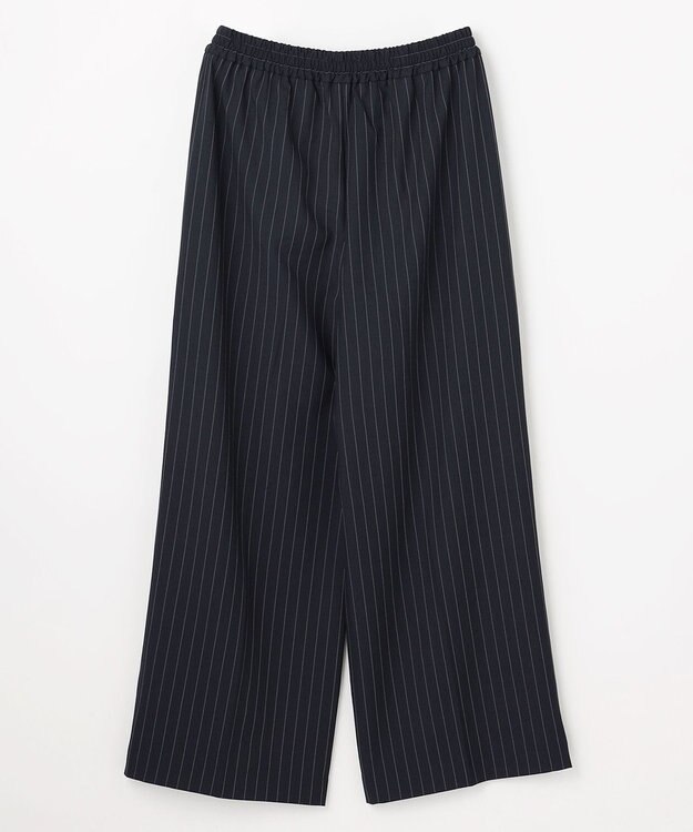 ANY L 【ウエストゴム】イージーワイドパンツ ネイビーストライプ