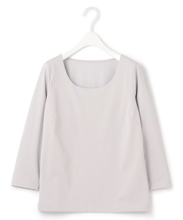 ICB L 【洗える】 スーペリアジャージー Uネックプルオーバー ライトグレー系