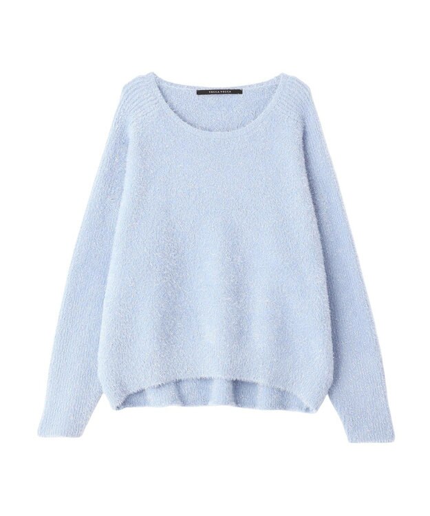 YECCA VECCA ラメシャギードルマンニット Light Blue