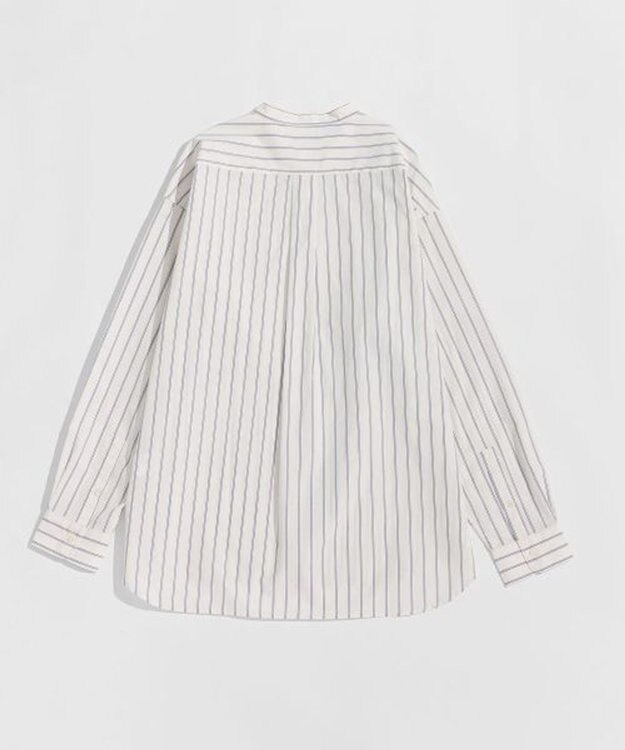 LENO BAND COLLAR SHIRTS 《UNISEX》 バンドカラーシャツ WHITE STRIPE