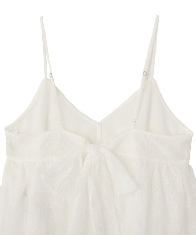 earth music&ecology フリンジレースバックリボンキャミ Off White