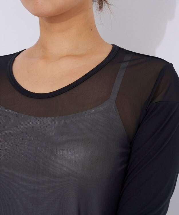 FILA GOLF／marie claire 【Marie claire sports】メッシュ切替アンダーシャツ ブラック