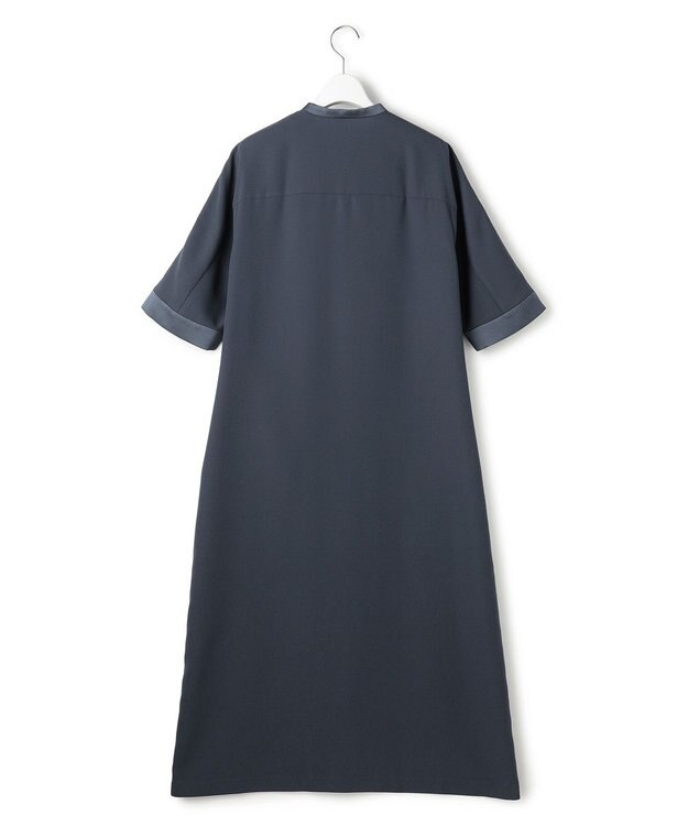 ICB 【先行予約】 FluidBackSatin シャツワンピース ダルブルー