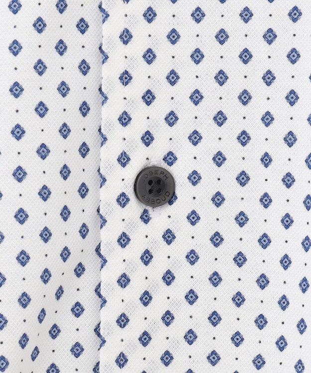 JOSEPH ABBOUD 【綿100％・ストレッチ・イージーケア】コンフォートジャージー プリント シャツ サックスブルー系5