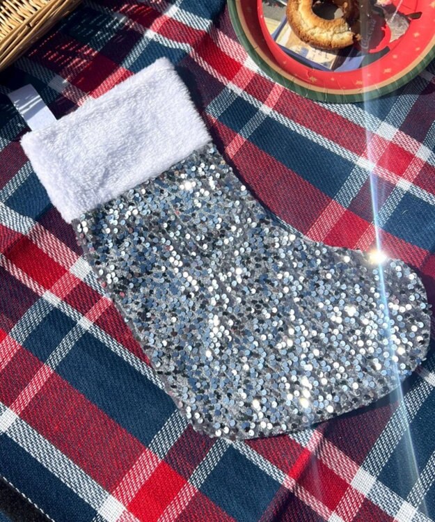 WEGO クリスマスキラキラくつした シルバー