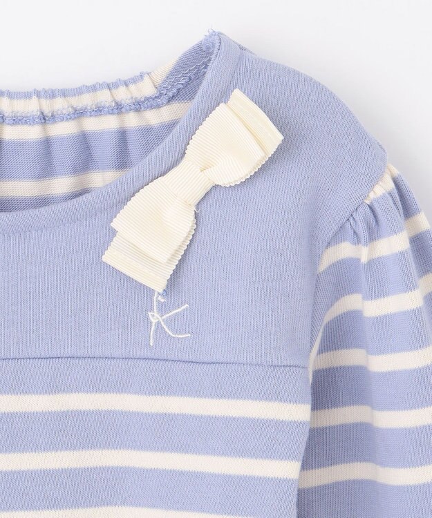 組曲 KIDS 【80-100㎝】ボーダー ワンピース サックスブルー系1