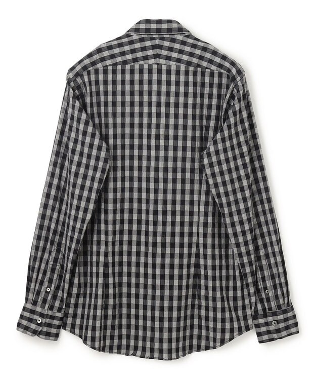 JOSEPH HOMME 新柄【オリジナル素材】ギンガムシャンブレーストレッチ　レギュラーカラーシャツ グレー系