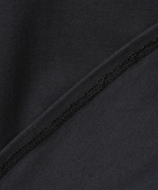 Feroux 【汗ジミが目立たない】フリル袖ペプラムデザインTシャツ ブラック系