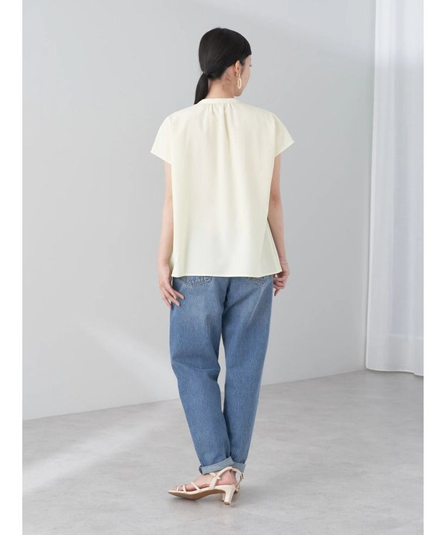 earth music&ecology タックデザインブラウス Yellow