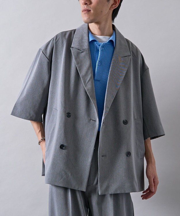 CRAFT STANDARD BOUTIQUE 半袖ダブルテーラードセットアップ Charcoal Gray