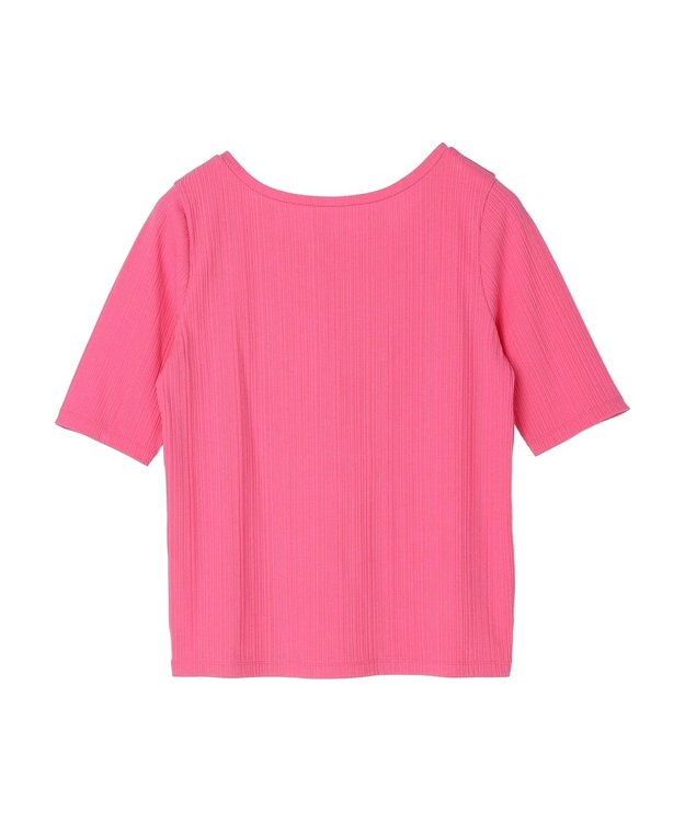 Green Parks 前後２ｗａｙリブ５分袖プルオーバー Black