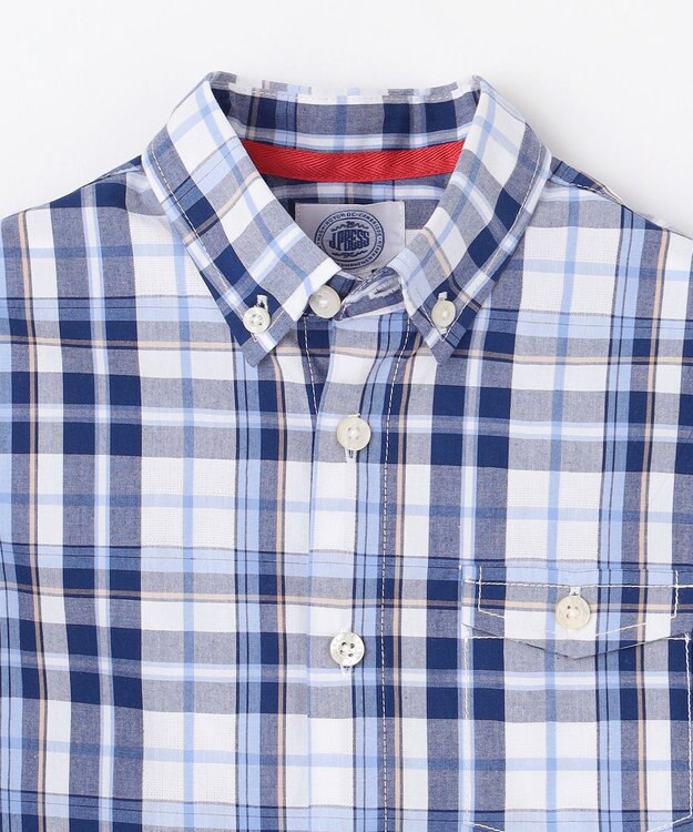 J.PRESS KIDS 【110-130cm】ロゴプリント チェックシャツ ネイビー系4
