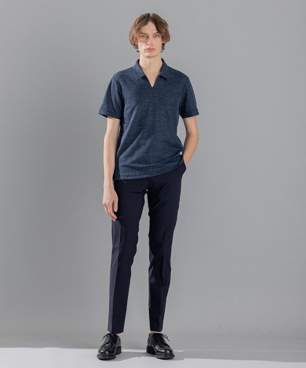 JOSEPH HOMME 【WEB限定商品】トップヘリンボンジャージー　スキッパー ネイビー系