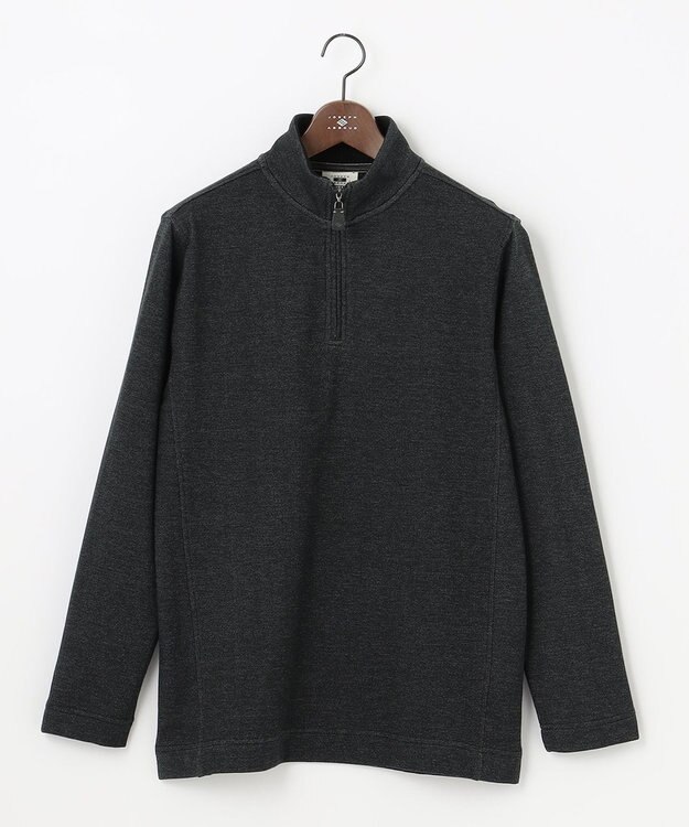 JOSEPH ABBOUD 【オーガニックコットン】ヴィンテージインレー ハイネックZIP ブラック系