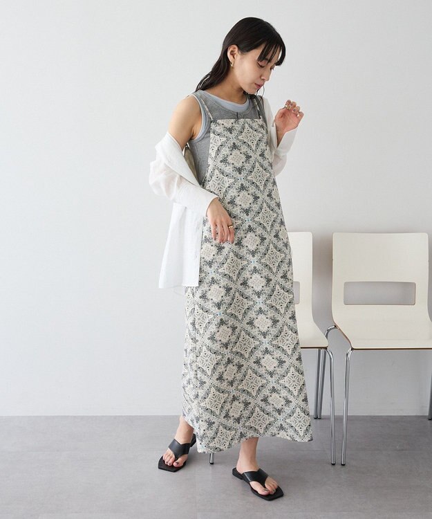 CRAFT STANDARD BOUTIQUE プリントキャミワンピース Light Beige
