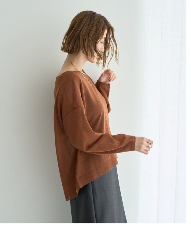 YECCA VECCA シアーニットプルオーバー Brown