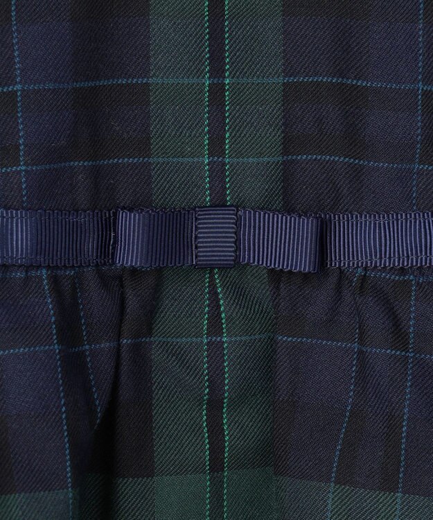 組曲 KIDS 【110-140㎝】クラシックチェック ワンピース グリーン系3