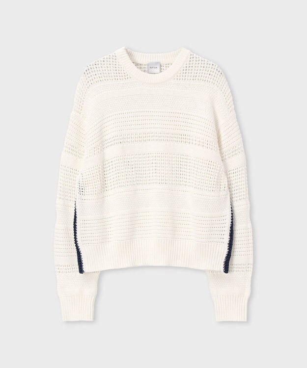 Paul Smith ミックスパターン クルーネックニット ホワイト