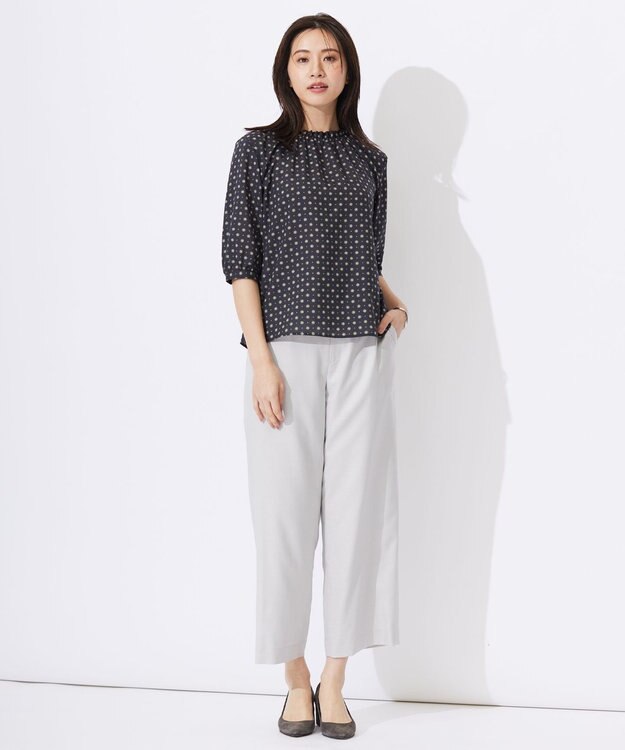 J.PRESS LADIES 【洗える】ジオメトリックプリント ブラウス ネイビー系5