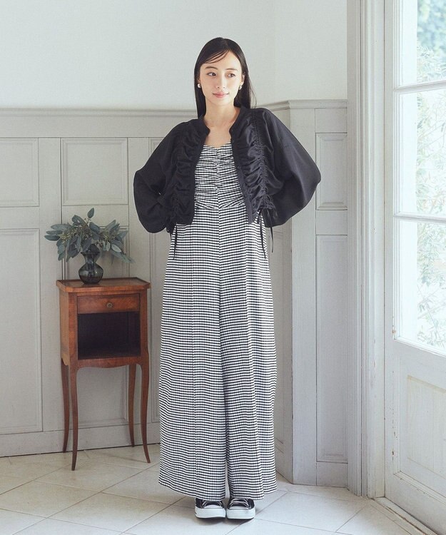 earth music&ecology フロントドロストショートシャツ Black