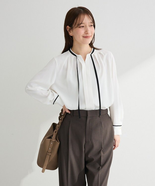 Green Parks リボンブラウス Multi